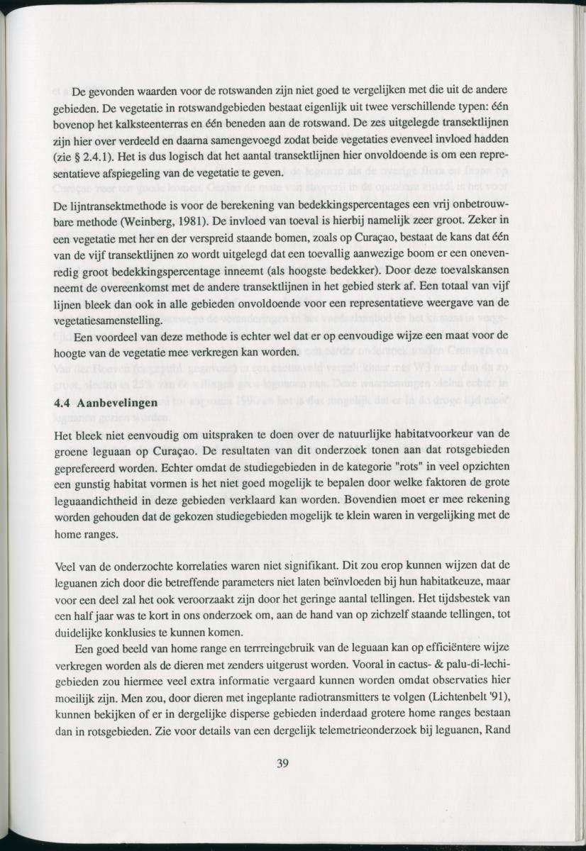 Z   Het voorkomen van de groene leguaan (Iguana iguana) in verschillende habitattypes op Curacao, Nederlandse Antllen - New Page