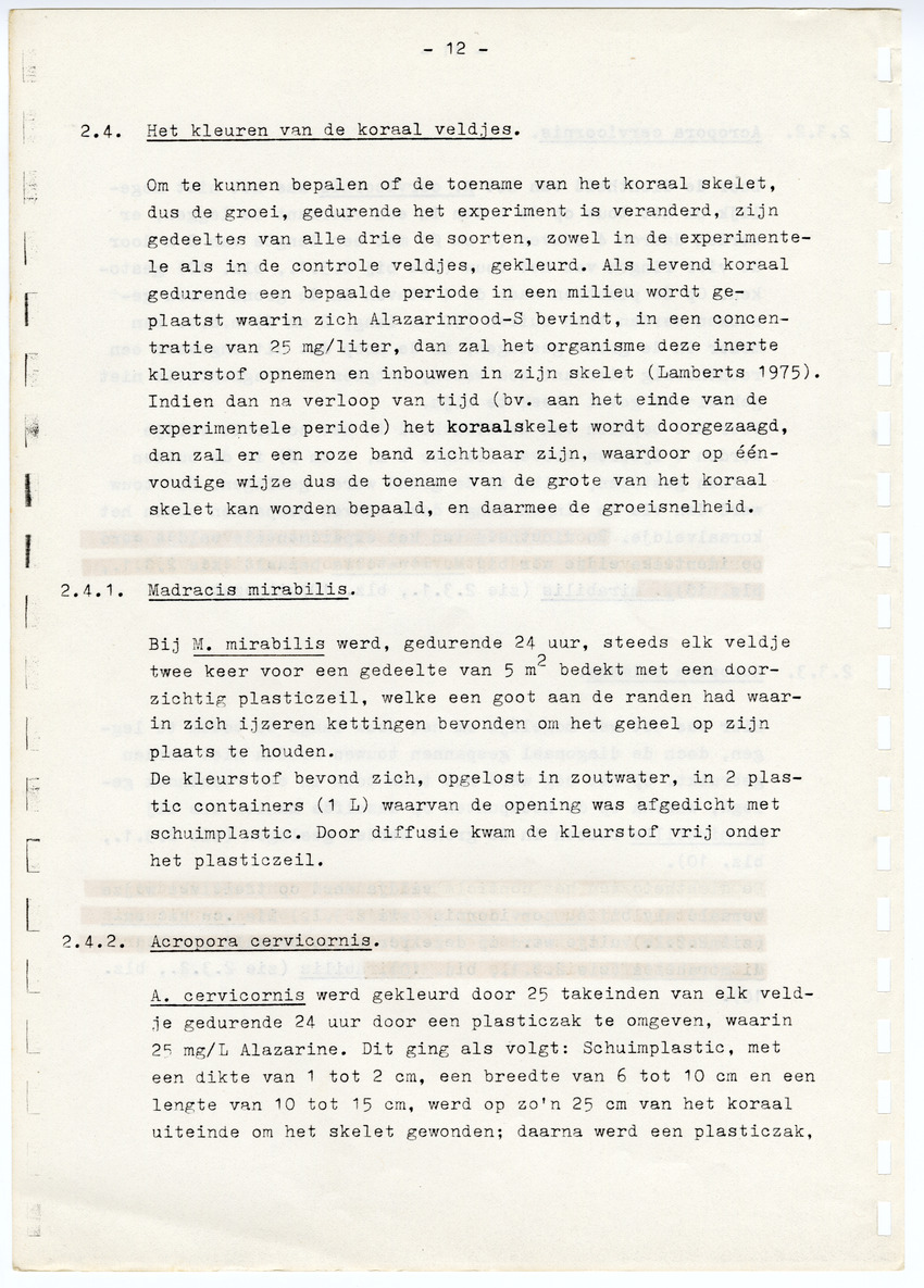 Z  Onderzoek naar de efficientie van de vegetatieve voortplanting van steenkoralen (Scleractinia) - New Page