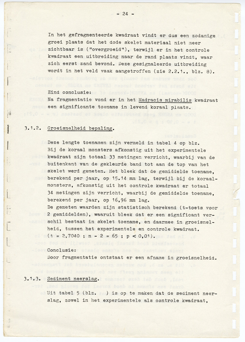 Z  Onderzoek naar de efficientie van de vegetatieve voortplanting van steenkoralen (Scleractinia) - New Page