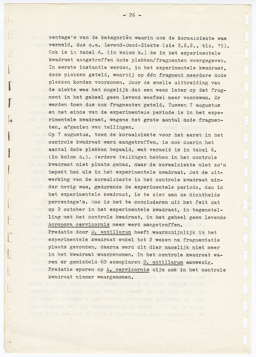 Z  Onderzoek naar de efficientie van de vegetatieve voortplanting van steenkoralen (Scleractinia) - New Page