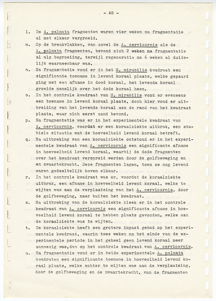 Z  Onderzoek naar de efficientie van de vegetatieve voortplanting van steenkoralen (Scleractinia) - New Page