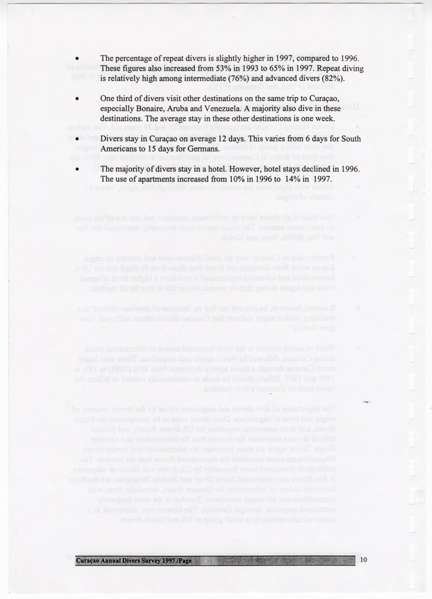 Curacao Annual Divers Survey 1997 - New Page