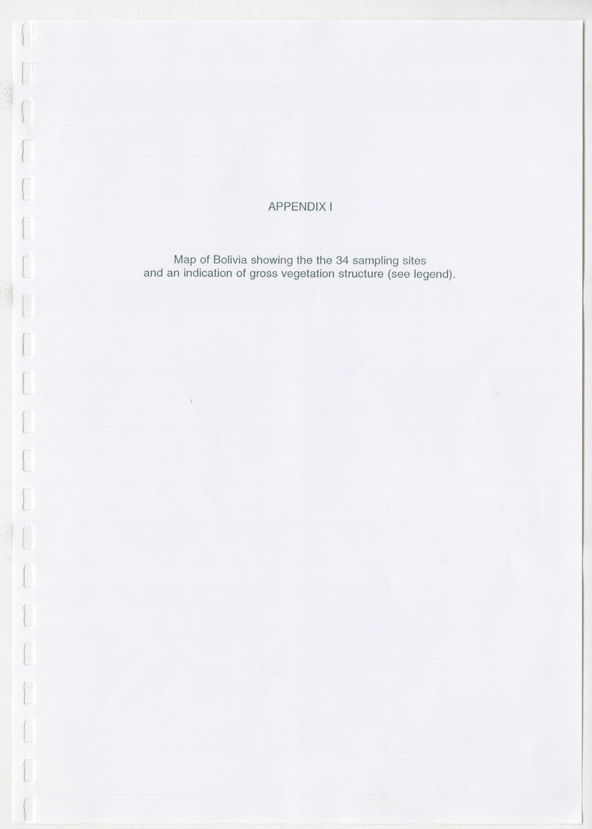 Z Brief Biological Inventory of Bolivia, Bonaire, Netherlands Antilles - New Page