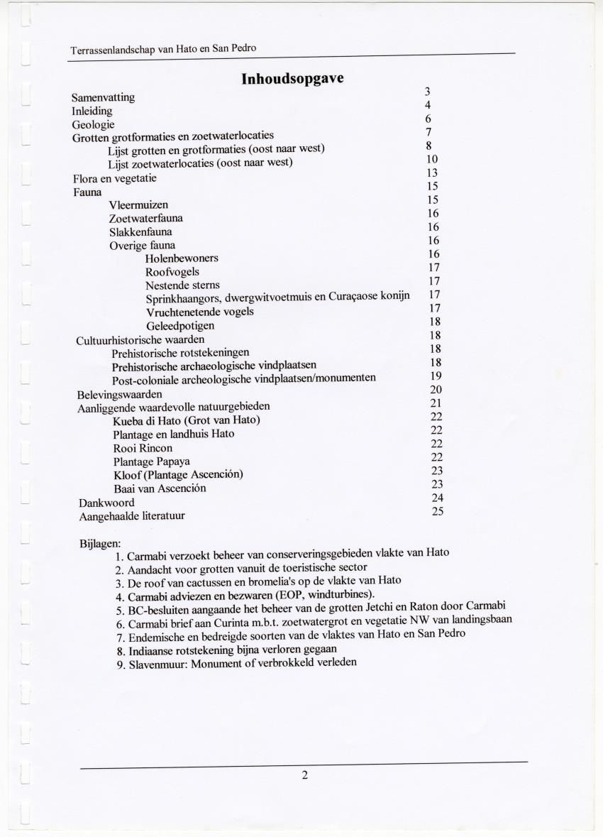 Z Terrassenlandschap van Hato en San Pedro: Inventory report van conserveringswaarden en bibliografie - New Page