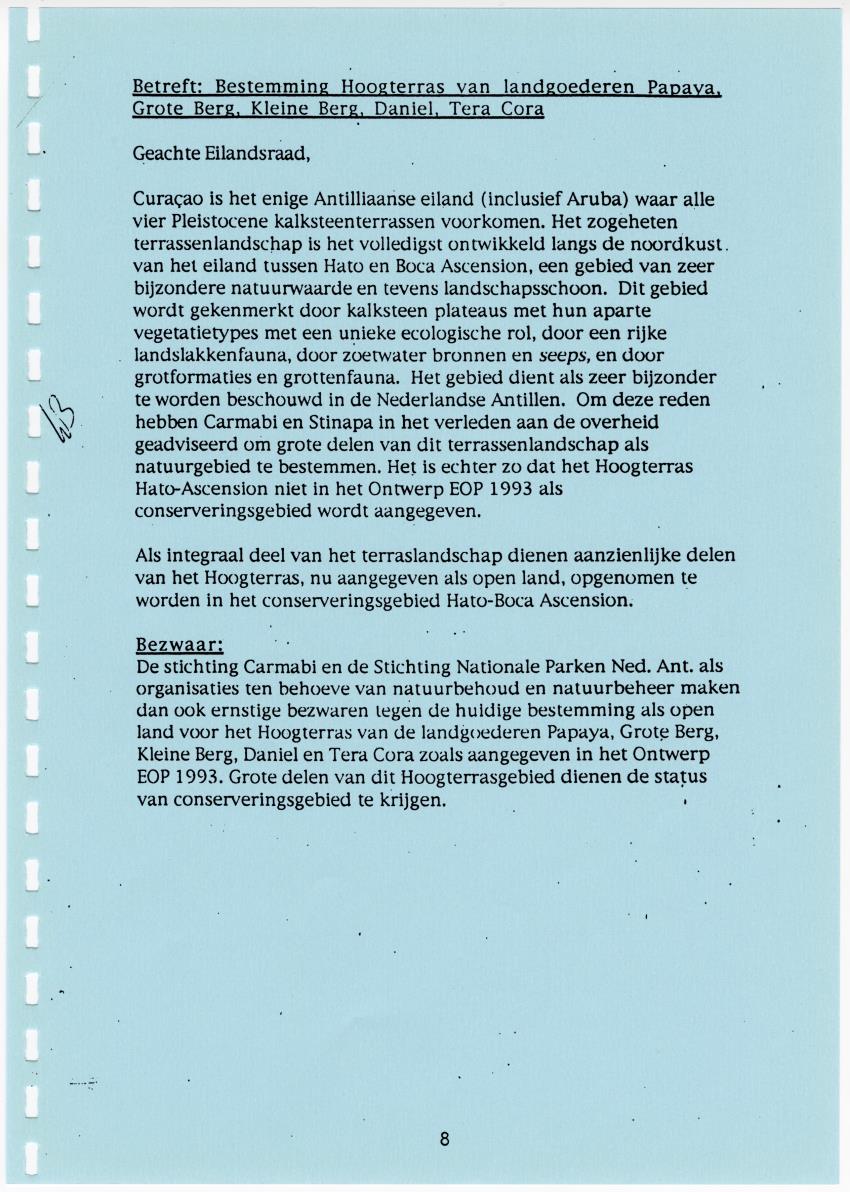 Z Terrassenlandschap van Hato en San Pedro: Inventory report van conserveringswaarden en bibliografie - New Page