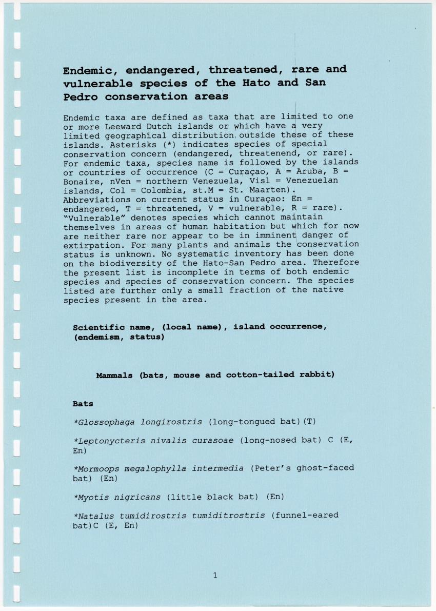 Z Terrassenlandschap van Hato en San Pedro: Inventory report van conserveringswaarden en bibliografie - New Page