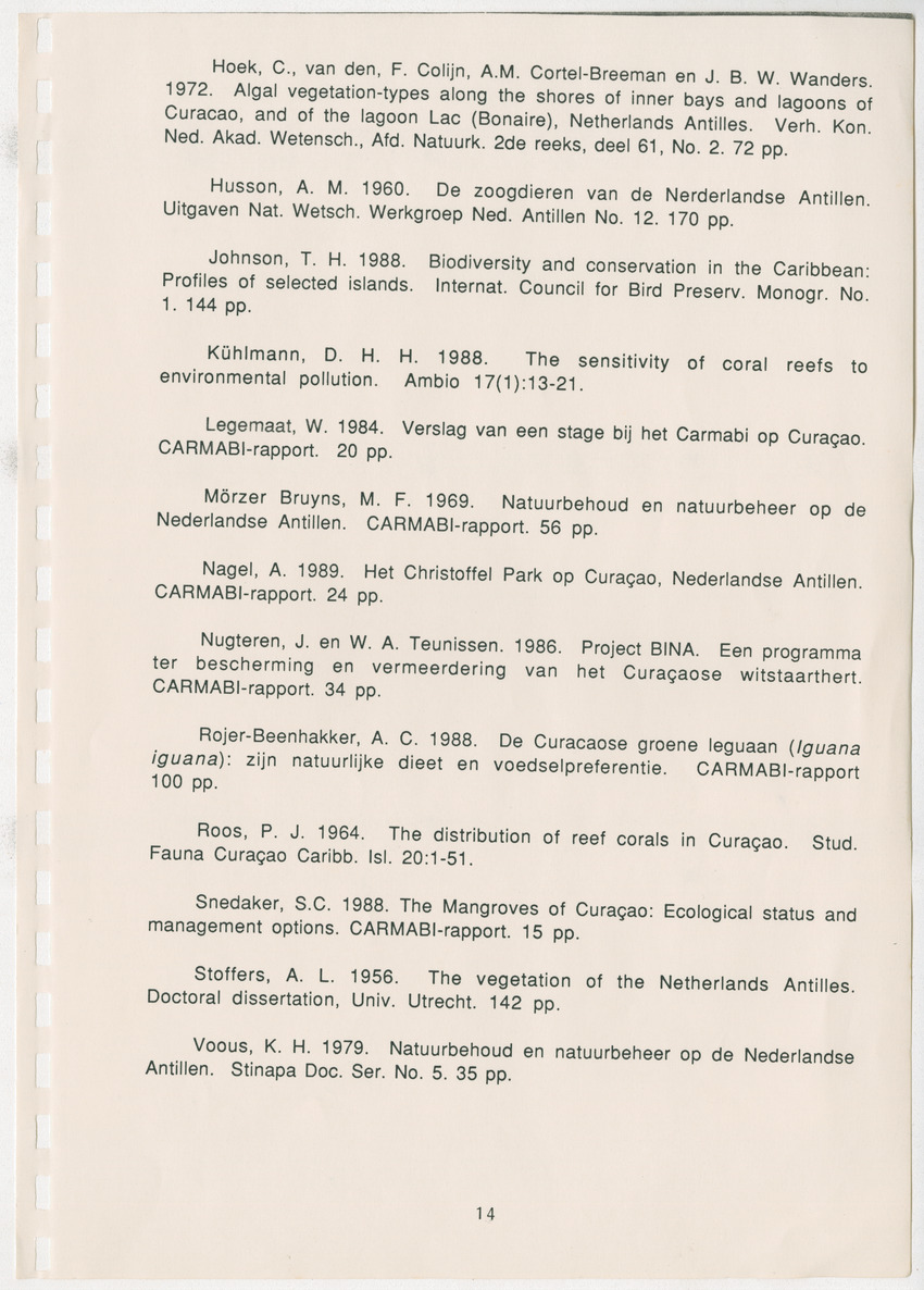 Z Natuurgebieden van bijzondere conserveringswaarde op Curacao - New Page