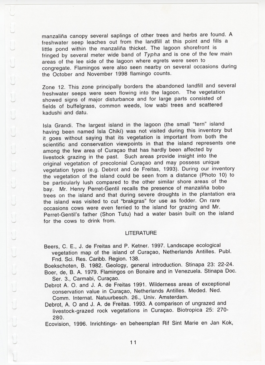 Z Avifaunal and Botanical Survey of the Jan Thiel Lagoon Conservation Area, Curacao - New Page