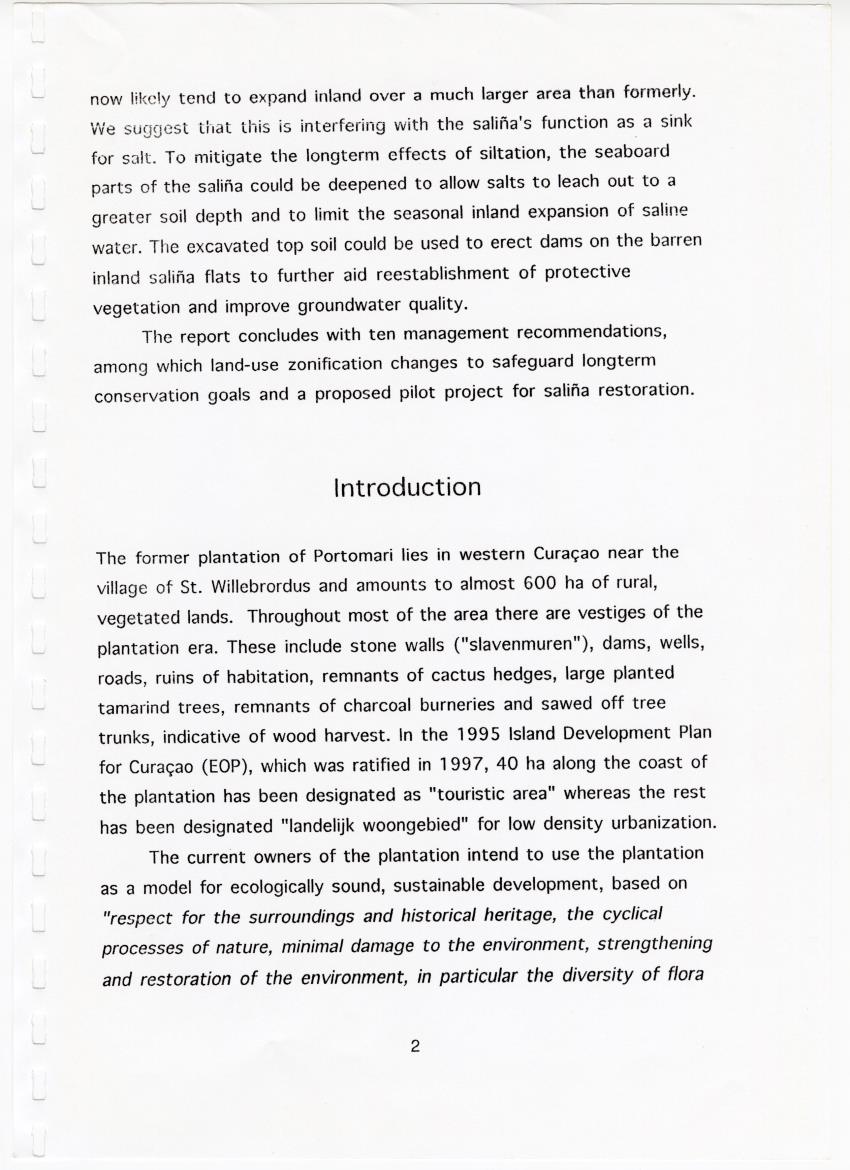 Z Brief Biological Inventory of Portomari Estate, Curacao - New Page