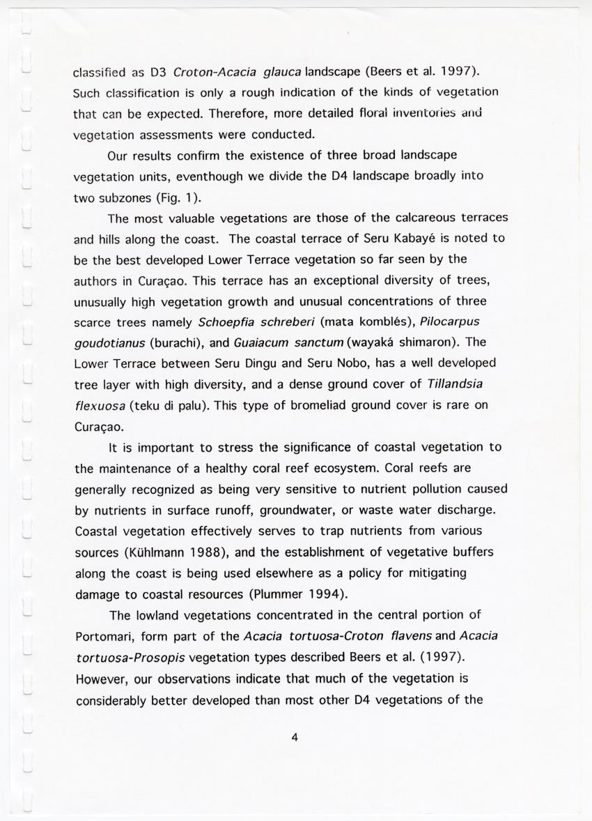 Z Brief Biological Inventory of Portomari Estate, Curacao - New Page