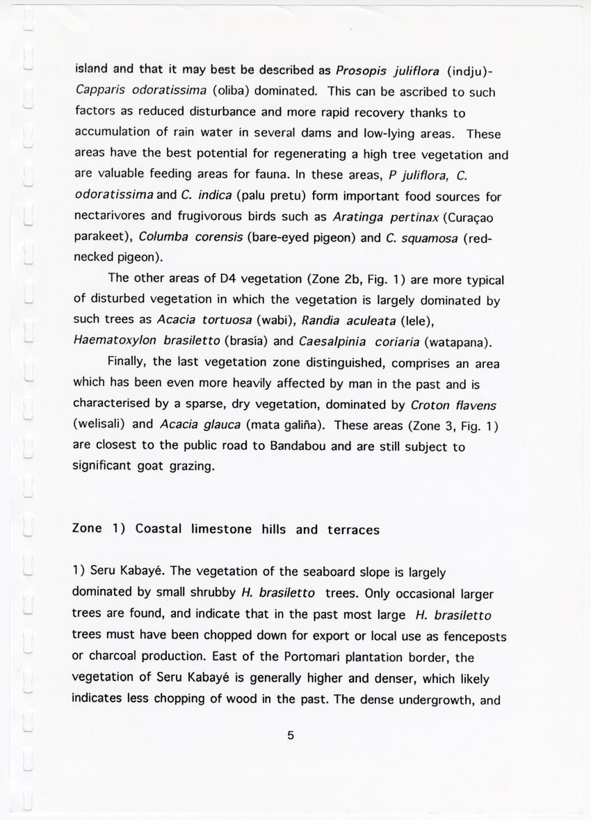 Z Brief Biological Inventory of Portomari Estate, Curacao - New Page