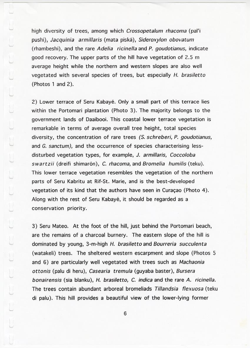 Z Brief Biological Inventory of Portomari Estate, Curacao - New Page