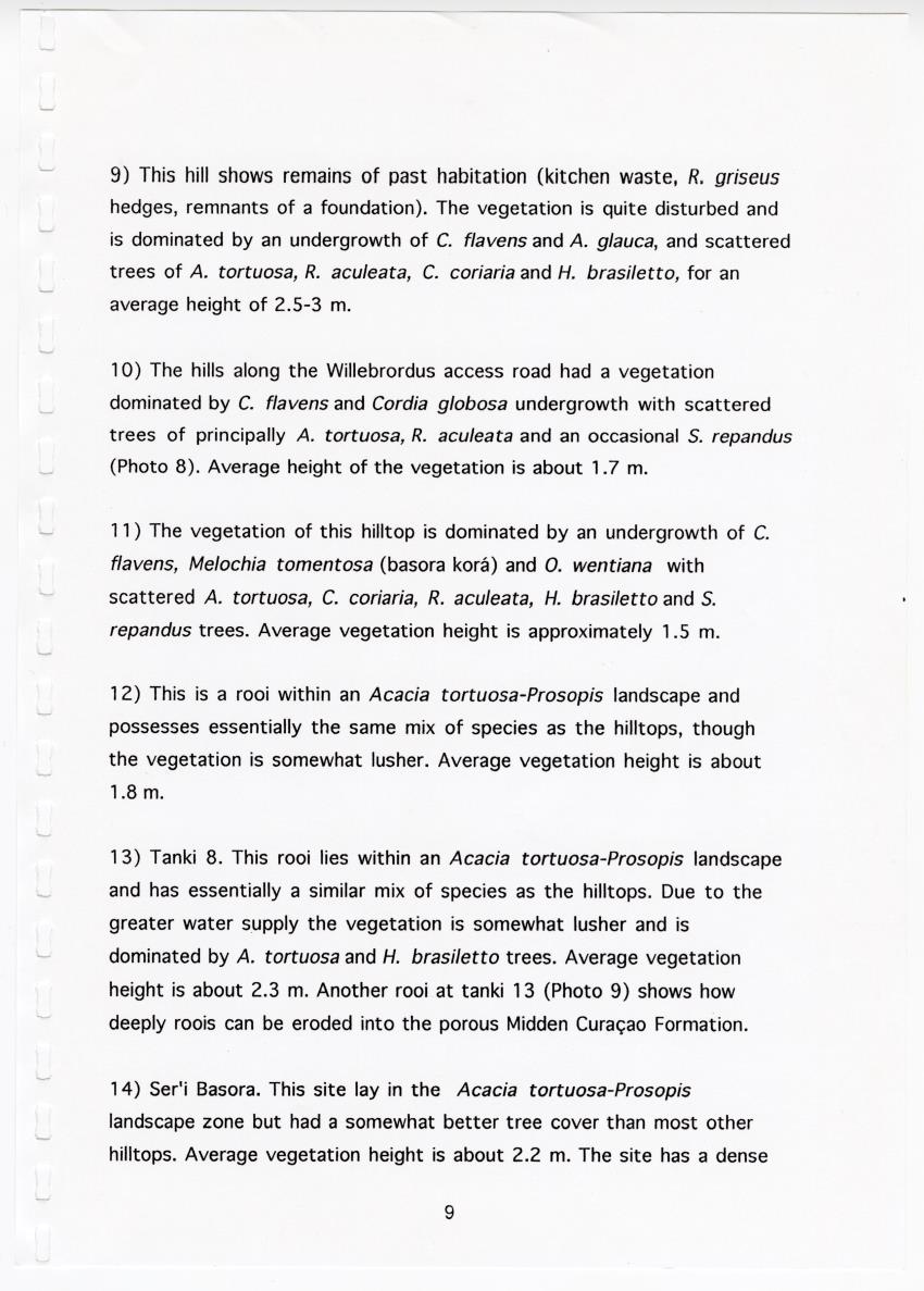 Z Brief Biological Inventory of Portomari Estate, Curacao - New Page