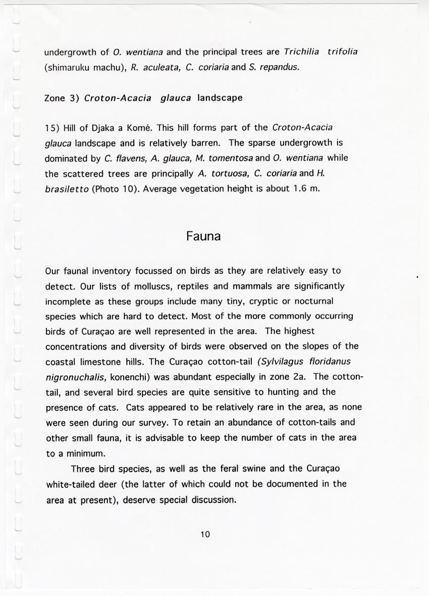 Z Brief Biological Inventory of Portomari Estate, Curacao - New Page