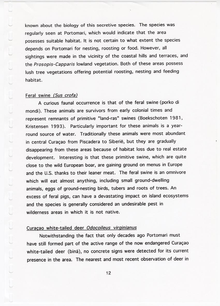 Z Brief Biological Inventory of Portomari Estate, Curacao - New Page