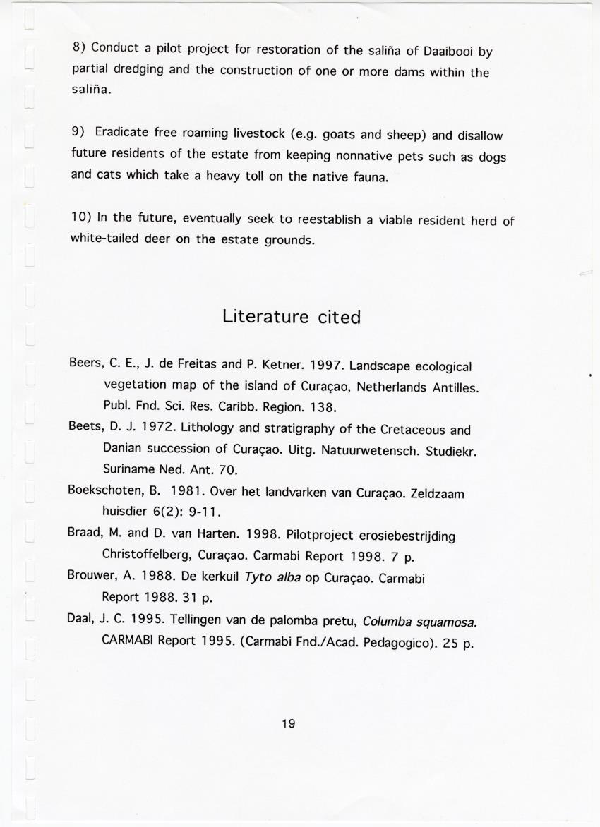 Z Brief Biological Inventory of Portomari Estate, Curacao - New Page