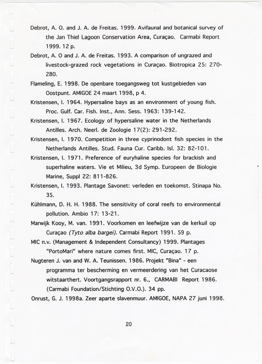 Z Brief Biological Inventory of Portomari Estate, Curacao - New Page