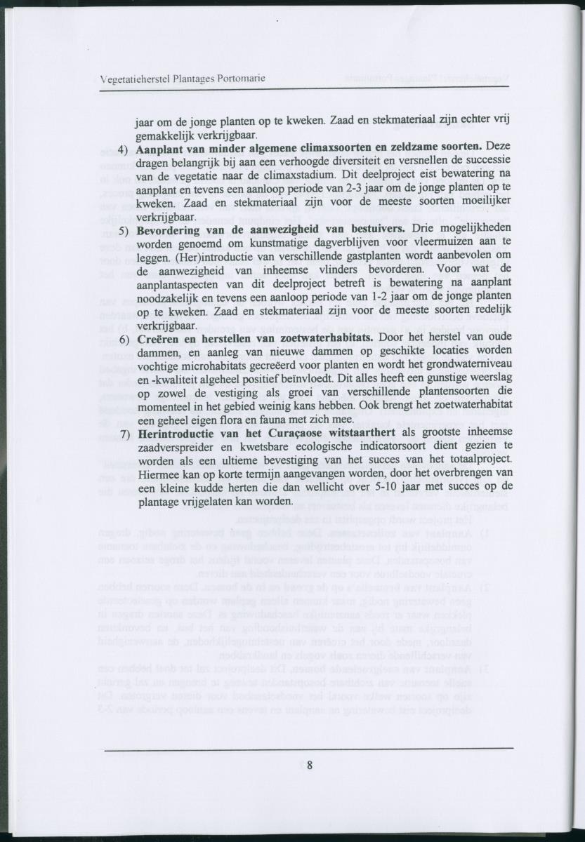 Ecologische ommekeer op basis van vegetatieherstel: plantages Portomari - Page 7