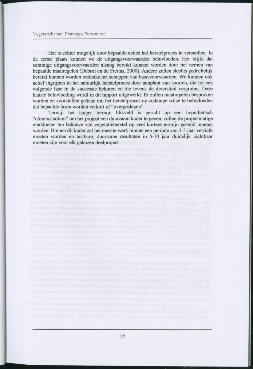 Ecologische ommekeer op basis van vegetatieherstel: plantages Portomari - Page 16