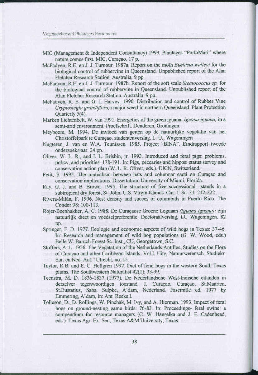 Ecologische ommekeer op basis van vegetatieherstel: plantages Portomari - Page 37