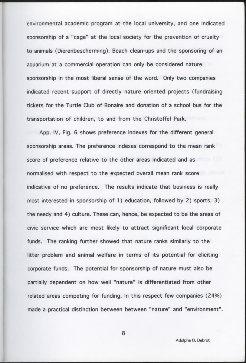 Z  Possibilities for Corporate Sponsoring of Nature Projects for the Carmabi/Stinapa Foundation, Curacao - New Page