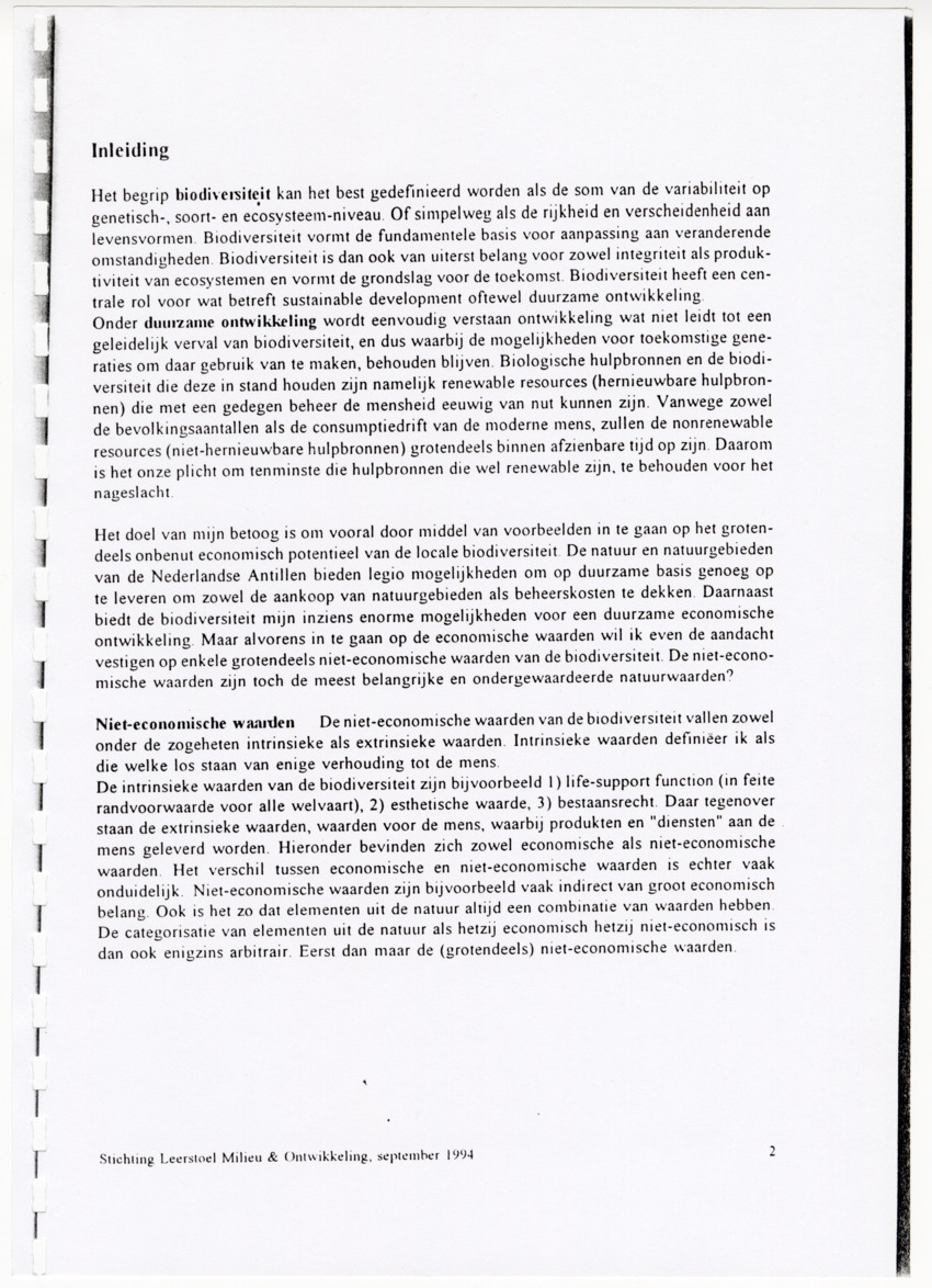 Z  Biodiversiteit als economische hulpbron in de Nederlandse Antillen - New Page