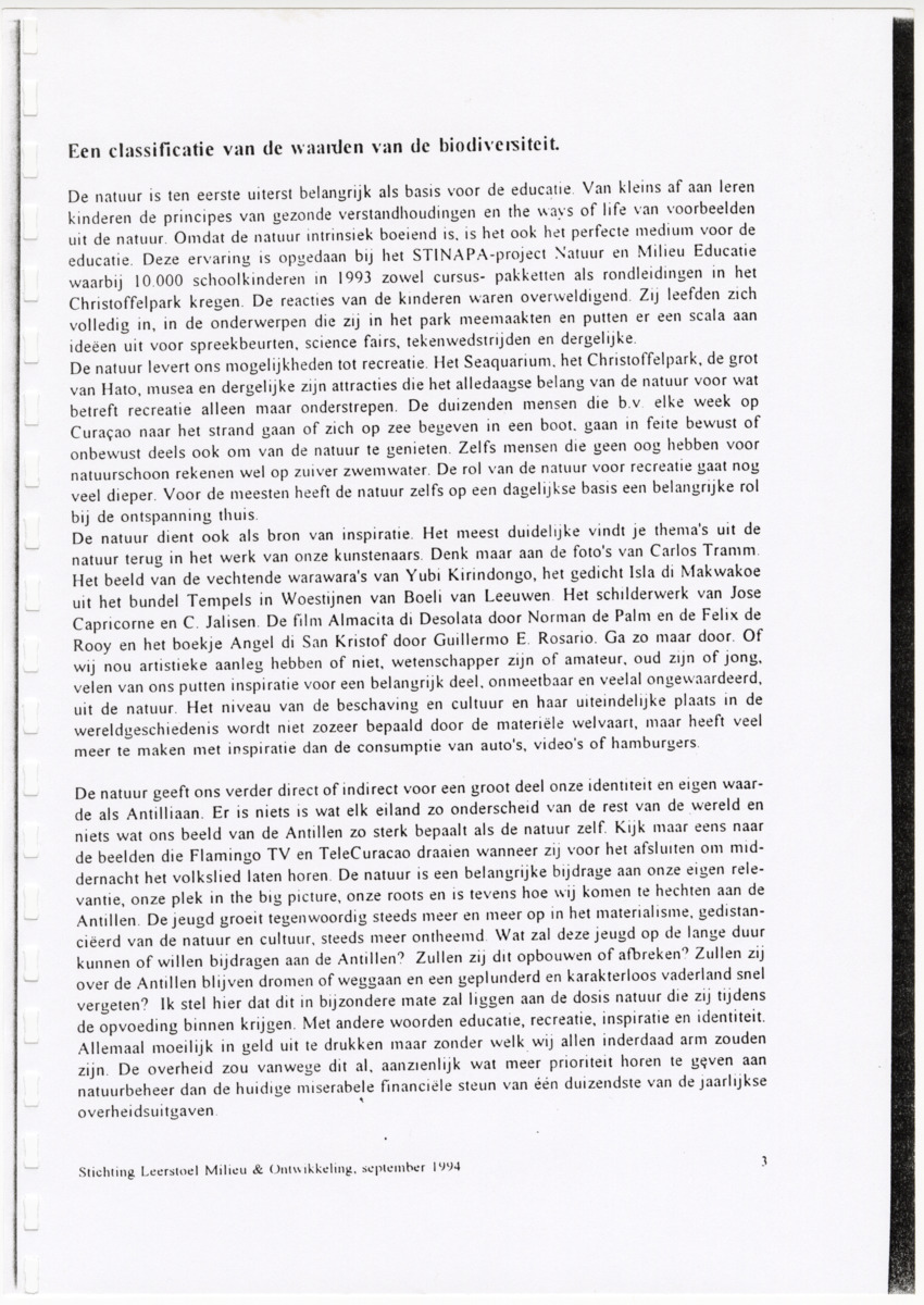 Z  Biodiversiteit als economische hulpbron in de Nederlandse Antillen - New Page