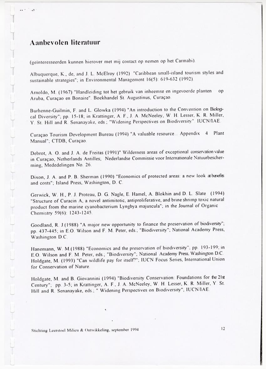 Z  Biodiversiteit als economische hulpbron in de Nederlandse Antillen - New Page