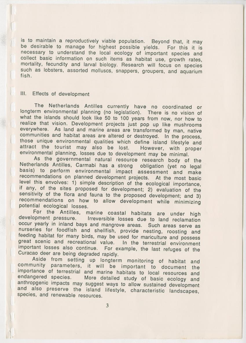 Z Research at the Carmabi Foundation - New Page