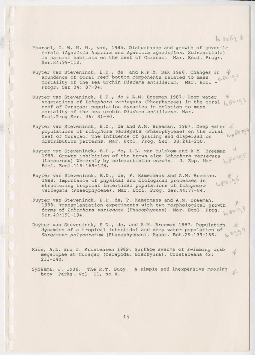 Z Research at the Carmabi Foundation - New Page