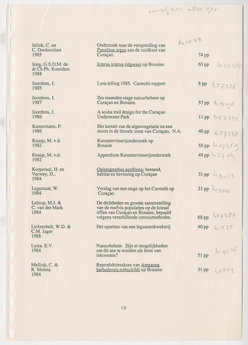 Z Research at the Carmabi Foundation - New Page