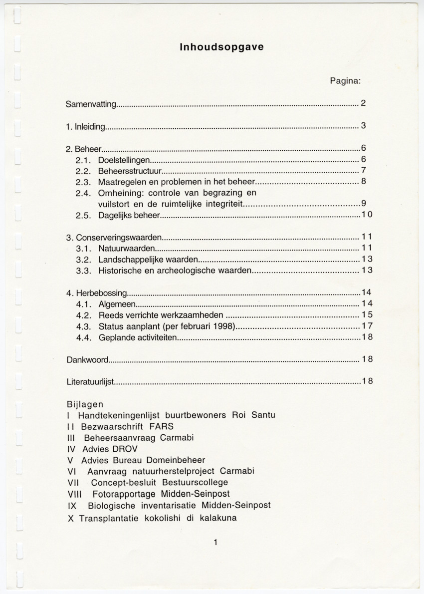 Z Uitgangspunten voor het Beheer van Conserveringsgebied Midden-Seinpost, Roi Santu, Curacao - New Page
