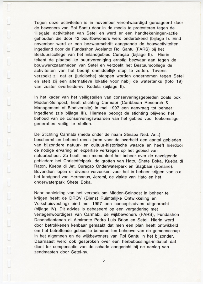 Z Uitgangspunten voor het Beheer van Conserveringsgebied Midden-Seinpost, Roi Santu, Curacao - New Page