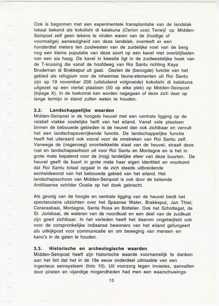Z Uitgangspunten voor het Beheer van Conserveringsgebied Midden-Seinpost, Roi Santu, Curacao - New Page