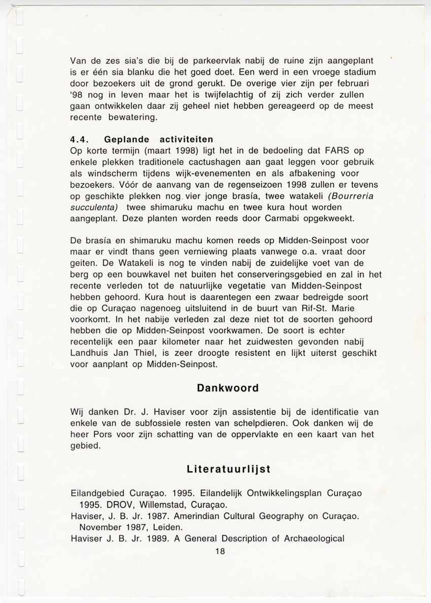 Z Uitgangspunten voor het Beheer van Conserveringsgebied Midden-Seinpost, Roi Santu, Curacao - New Page