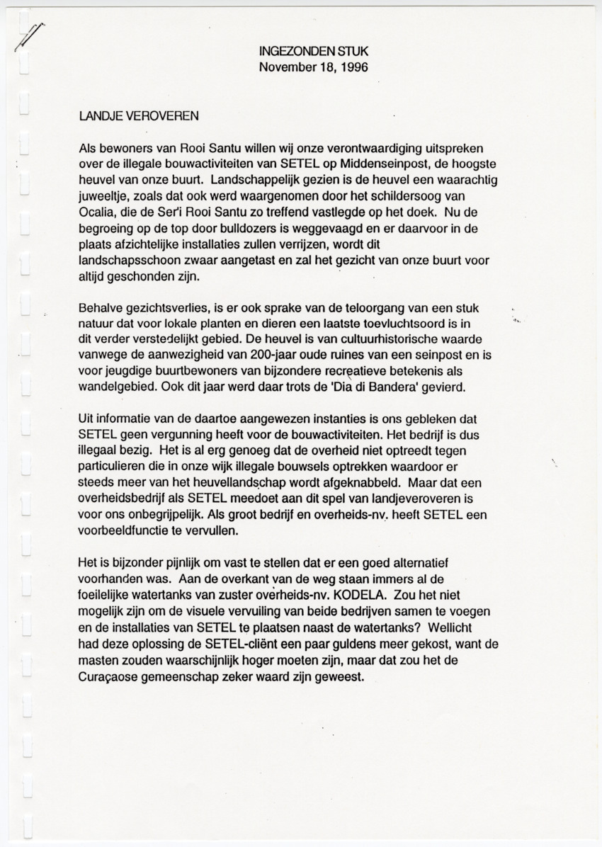 Z Uitgangspunten voor het Beheer van Conserveringsgebied Midden-Seinpost, Roi Santu, Curacao - New Page