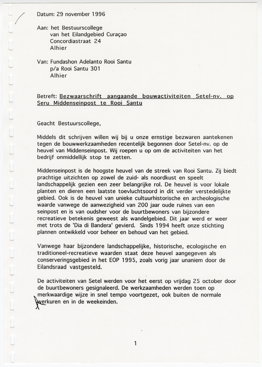 Z Uitgangspunten voor het Beheer van Conserveringsgebied Midden-Seinpost, Roi Santu, Curacao - New Page