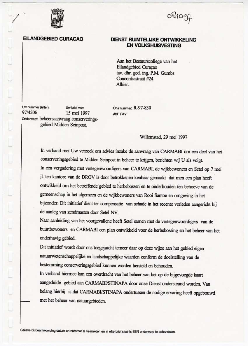 Z Uitgangspunten voor het Beheer van Conserveringsgebied Midden-Seinpost, Roi Santu, Curacao - New Page