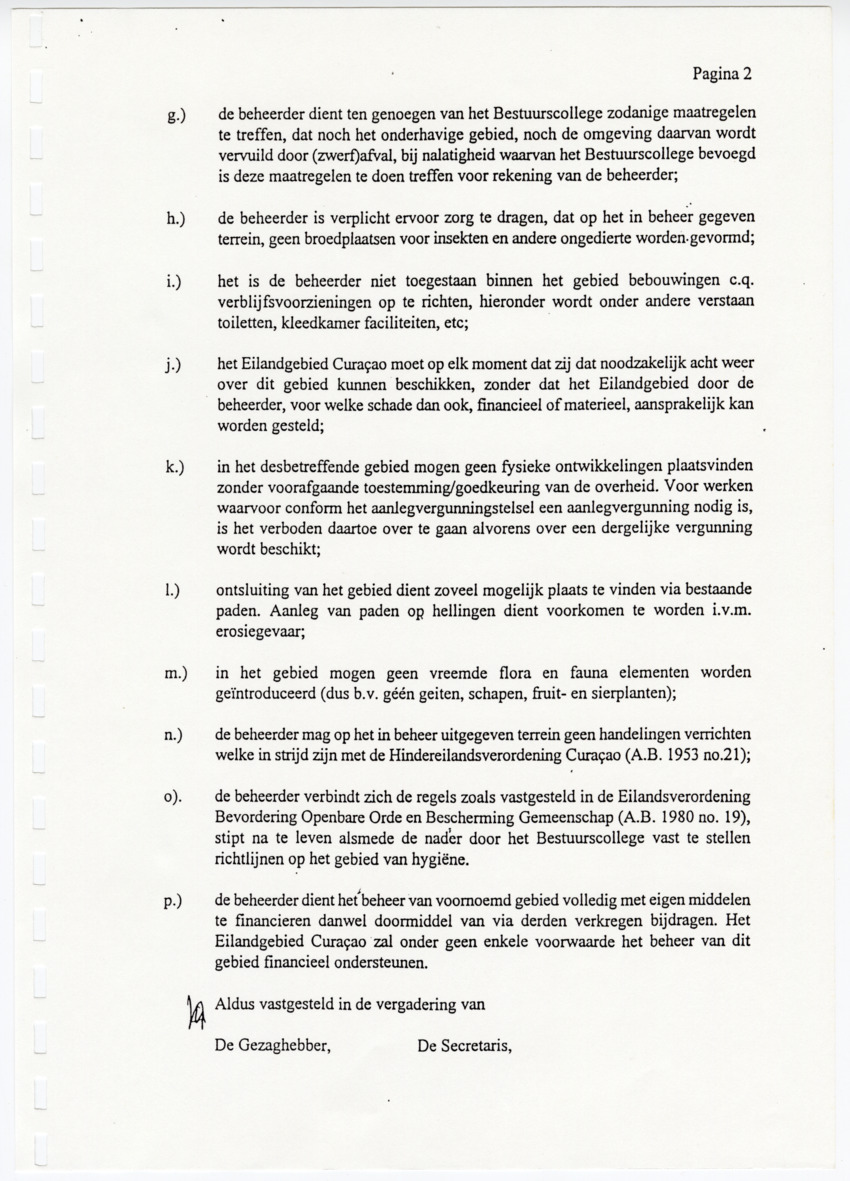 Z Uitgangspunten voor het Beheer van Conserveringsgebied Midden-Seinpost, Roi Santu, Curacao - New Page