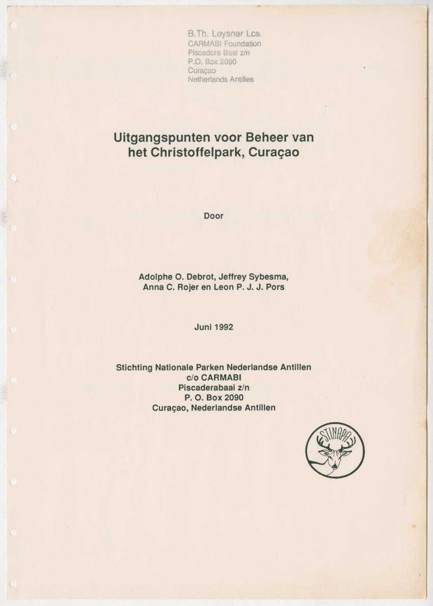 Z Uitgangspunten voor Beheer van het Christoffelpark, Curacao - New Page