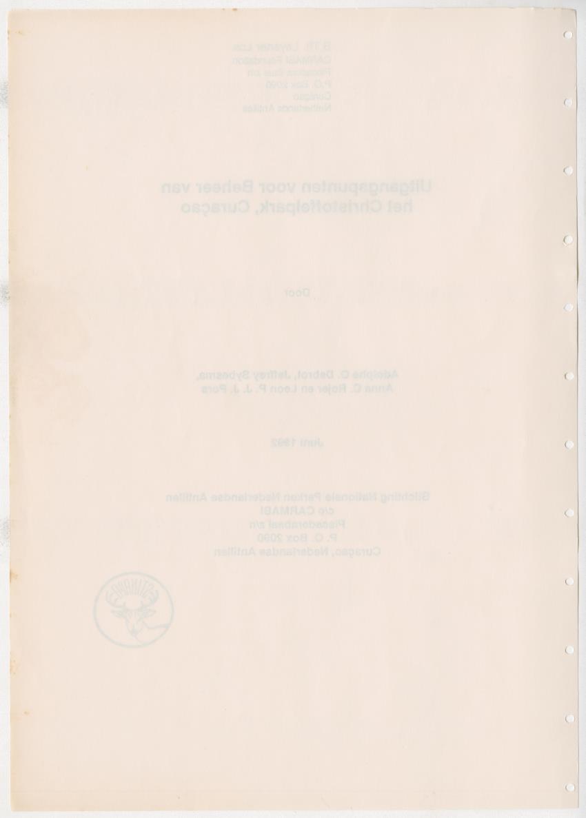 Z Uitgangspunten voor Beheer van het Christoffelpark, Curacao - New Page