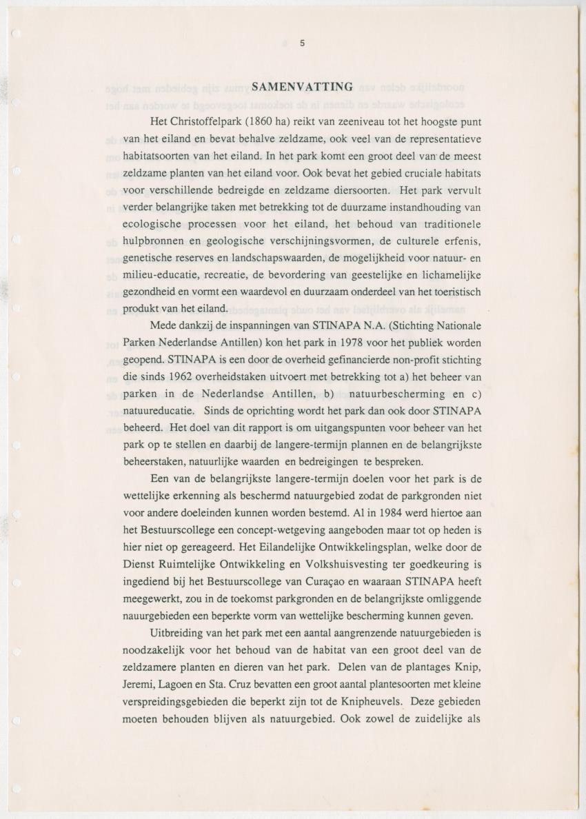 Z Uitgangspunten voor Beheer van het Christoffelpark, Curacao - New Page