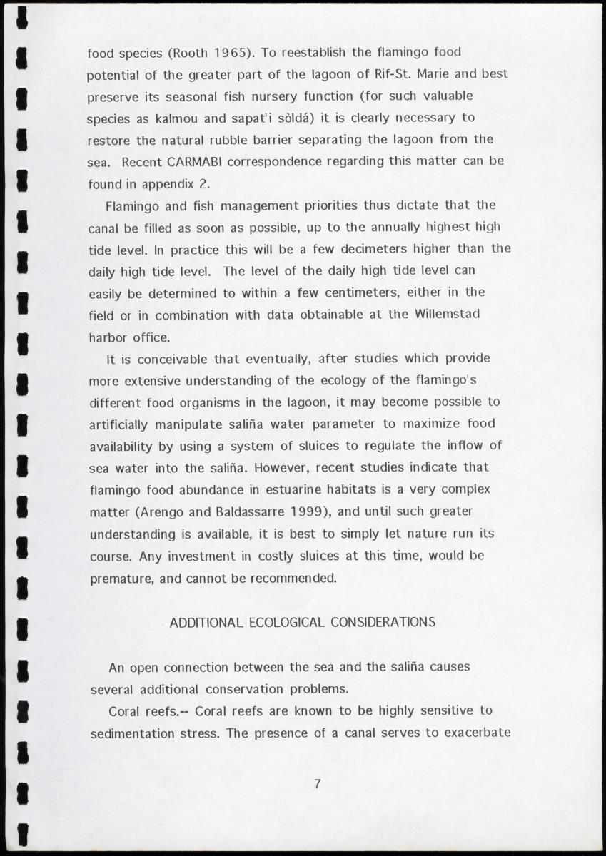 A Conservation Assessment of an Open Connection between the Salina of Rif-St.Marie and the Sea - New Page