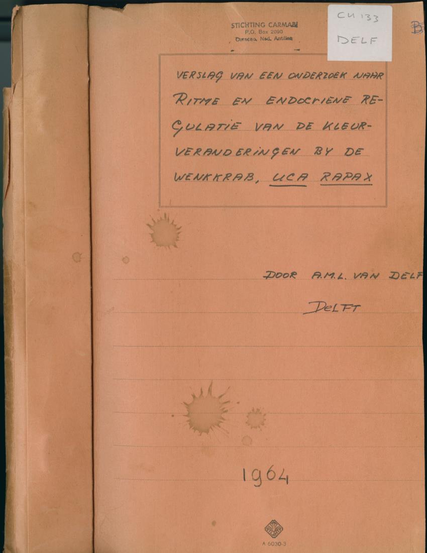 Z Verslag van een onderzoek naar ritme en endocriene regulatie van de kleurveranderingen bij de wenkkrab, Uca rapax - New Page