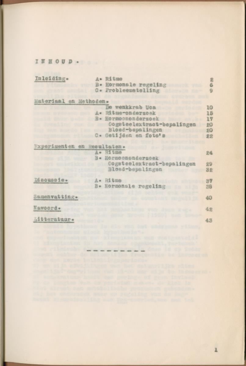 Z Verslag van een onderzoek naar ritme en endocriene regulatie van de kleurveranderingen bij de wenkkrab, Uca rapax - New Page