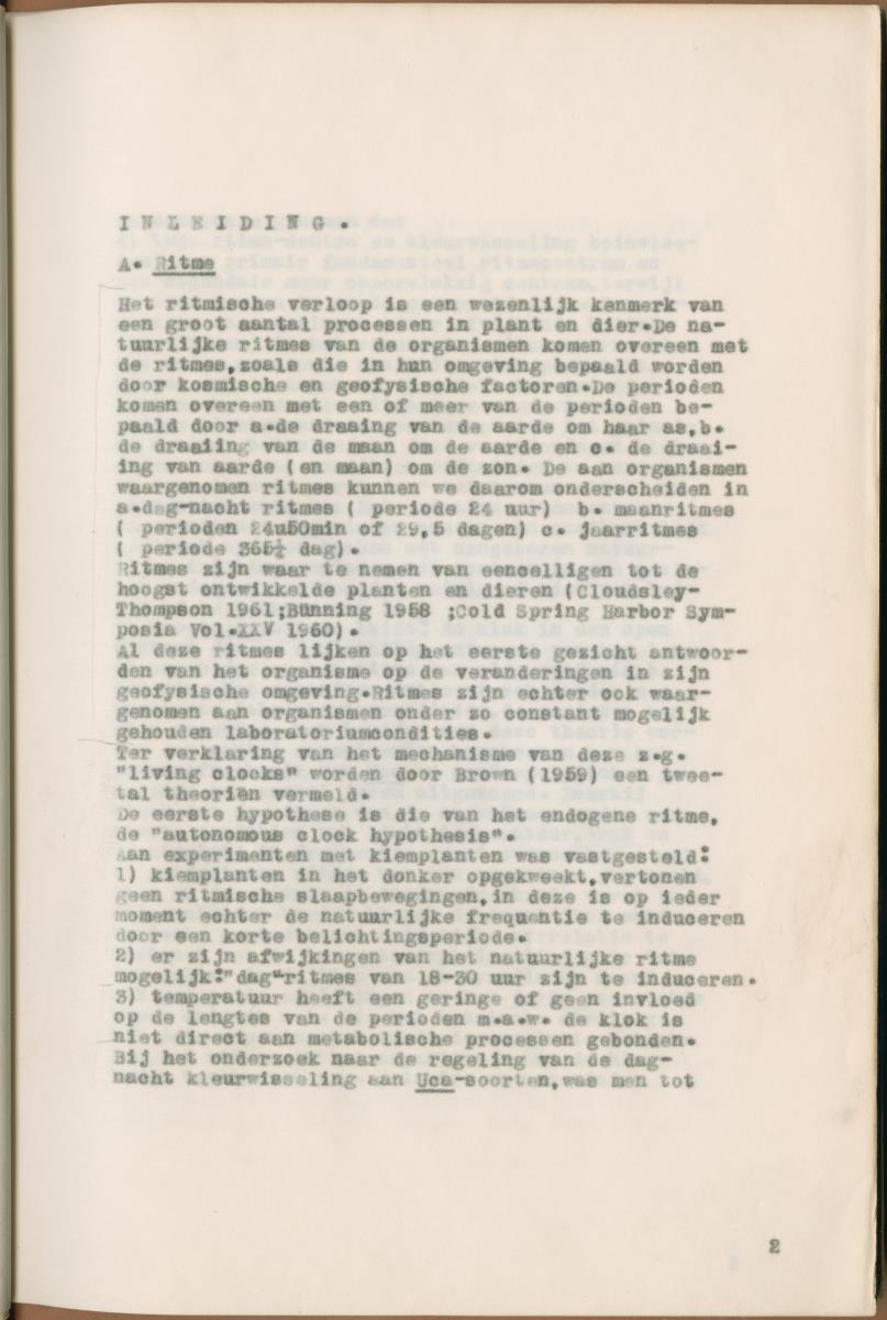 Z Verslag van een onderzoek naar ritme en endocriene regulatie van de kleurveranderingen bij de wenkkrab, Uca rapax - New Page