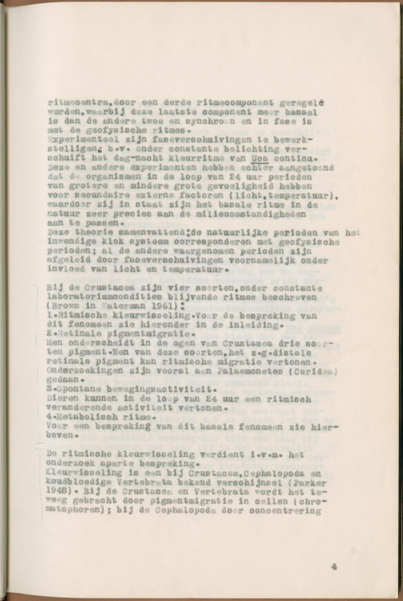 Z Verslag van een onderzoek naar ritme en endocriene regulatie van de kleurveranderingen bij de wenkkrab, Uca rapax - New Page