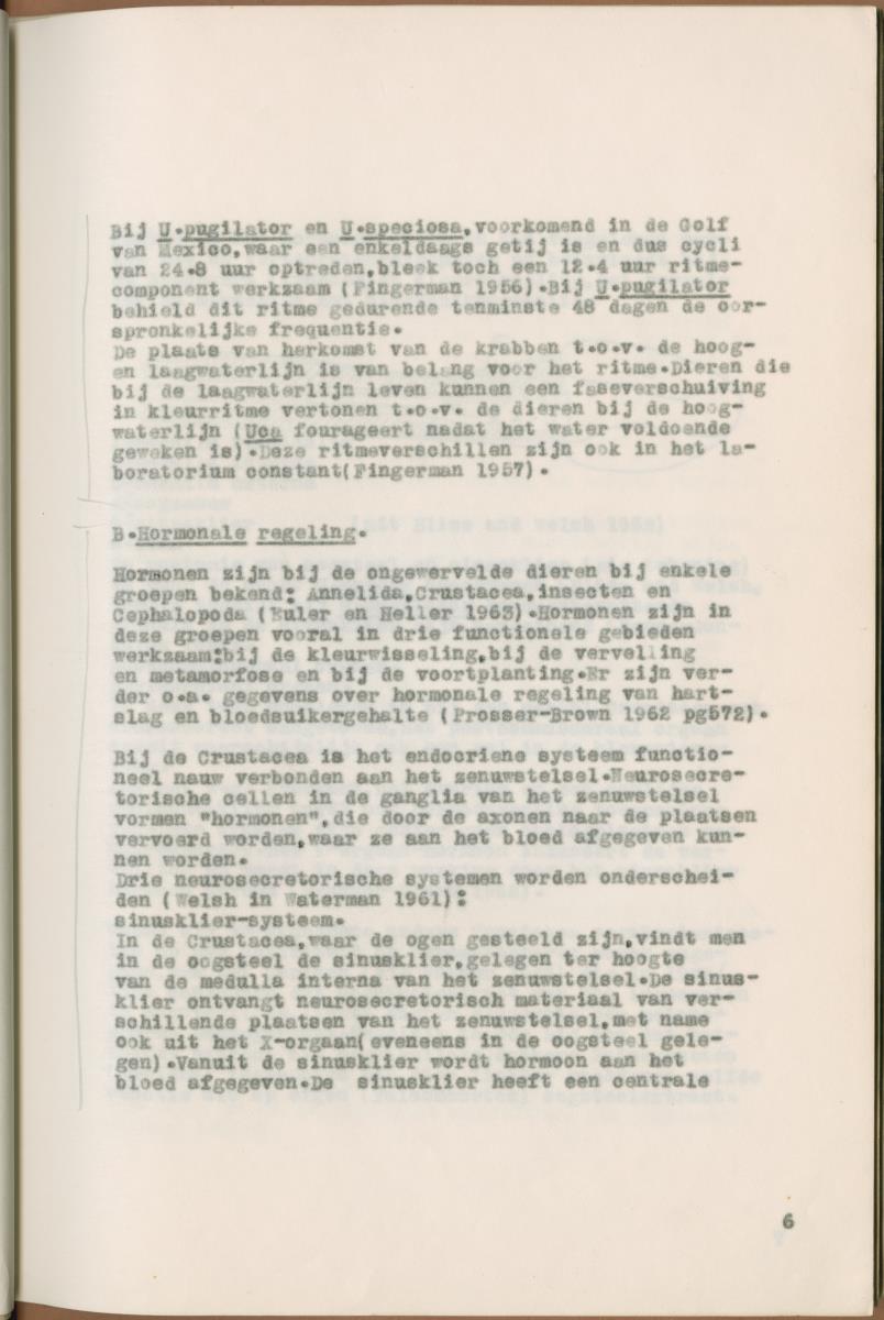 Z Verslag van een onderzoek naar ritme en endocriene regulatie van de kleurveranderingen bij de wenkkrab, Uca rapax - New Page