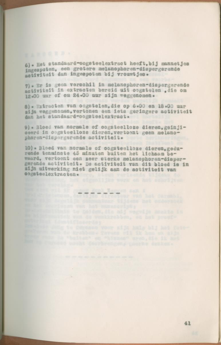 Z Verslag van een onderzoek naar ritme en endocriene regulatie van de kleurveranderingen bij de wenkkrab, Uca rapax - New Page