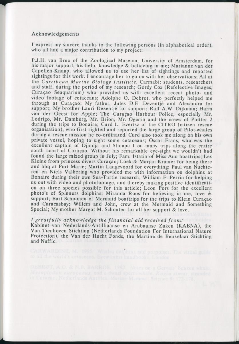 Z On the Occurence of Cetaceans in the Southern Carribean Sea - New Page